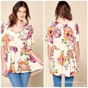 NWT ODDY FLORAL PLUS SIZE TOP